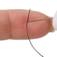 Fingers threading a needle